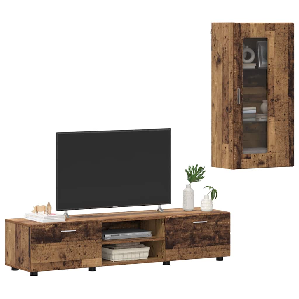 Ensemble meuble TV avec tiroir Bois ancien Bois d'ingénierie - XIOS