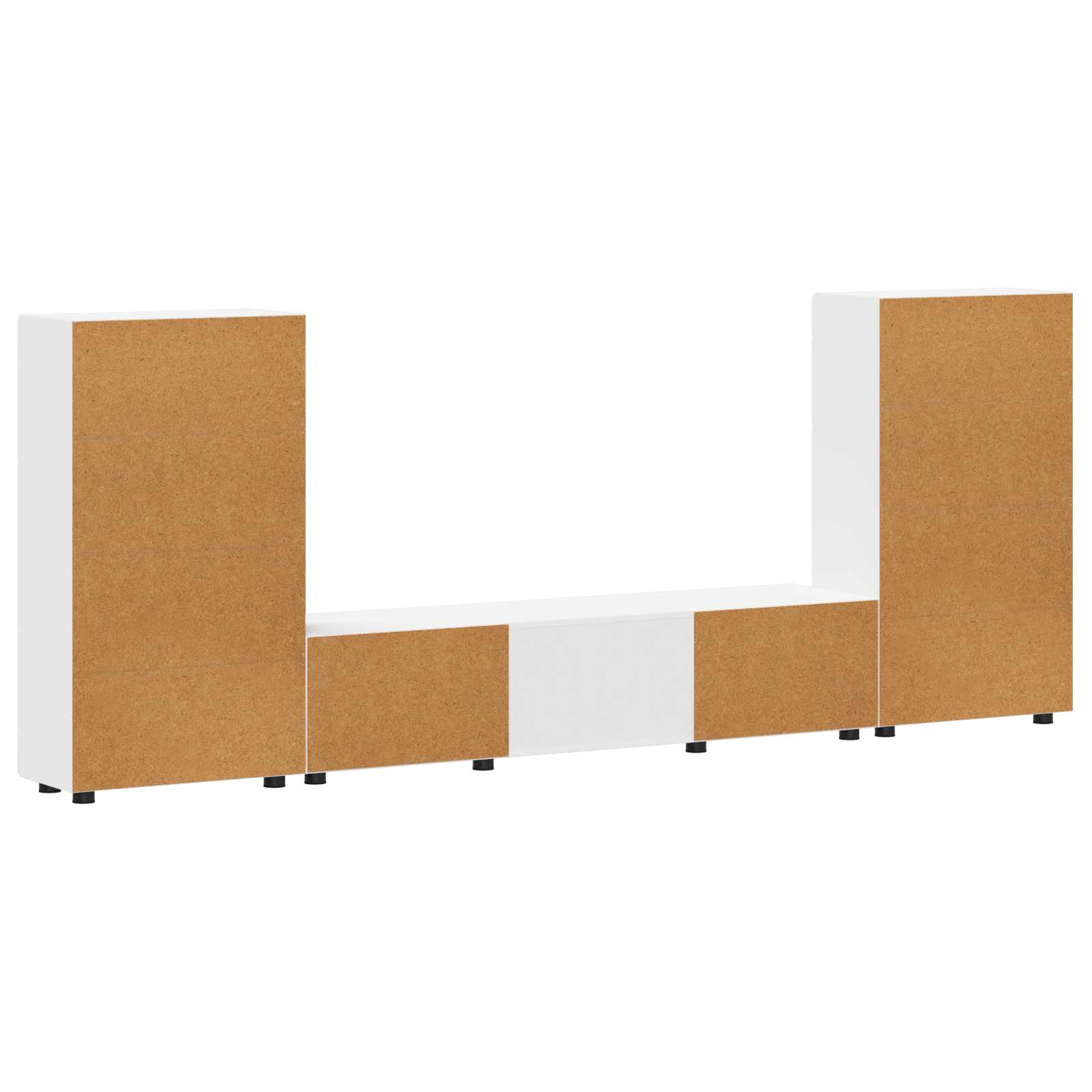 Ensemble meuble TV FLORIN 3 pcs Blanc Bois d'ingénierie