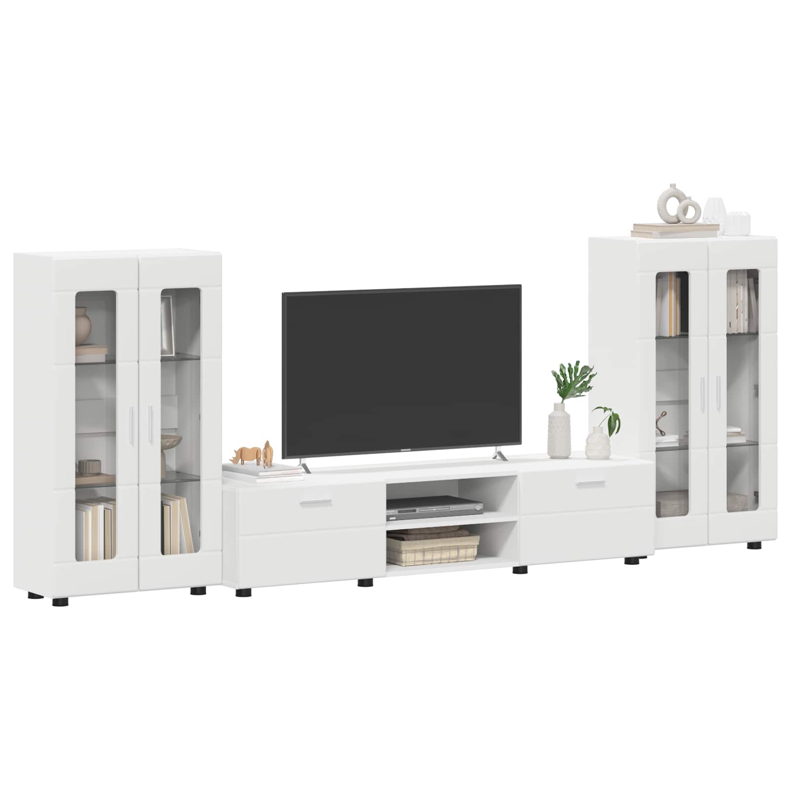 Ensemble meuble TV FLORIN 3 pcs Blanc Bois d'ingénierie