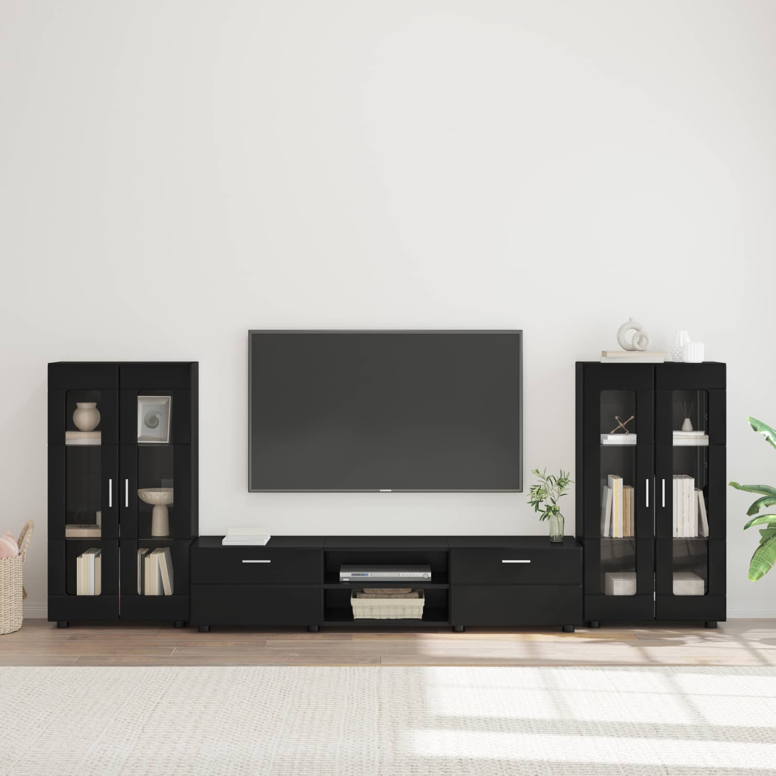 Ensemble meuble TV FLORIN 3 pcs Noir Bois d'ingénierie - XIOS