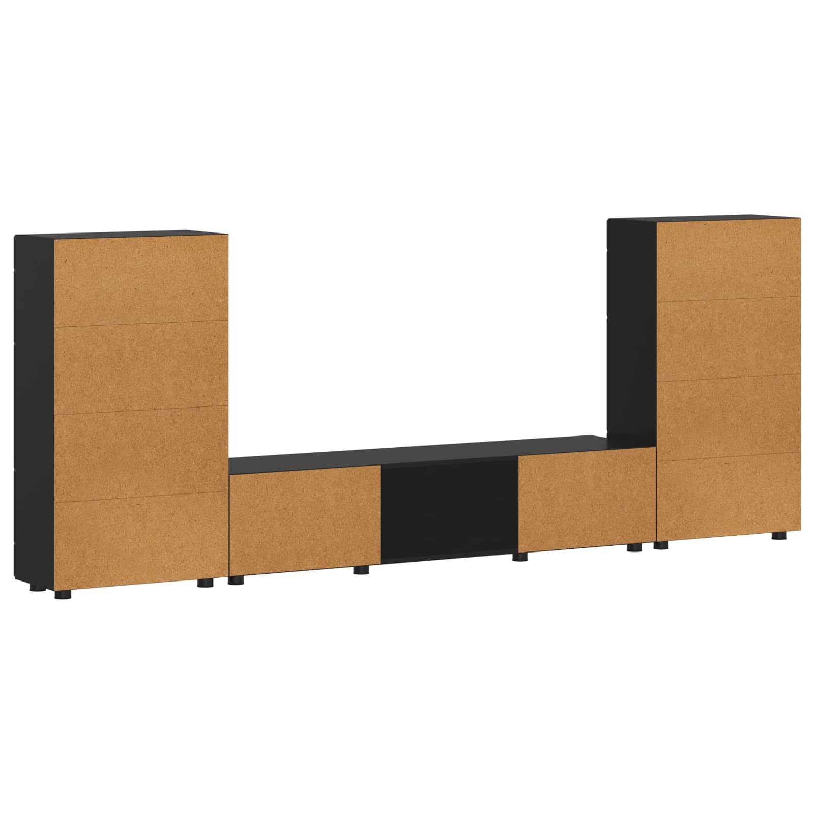 Ensemble meuble TV FLORIN 3 pcs Noir Bois d'ingénierie - XIOS