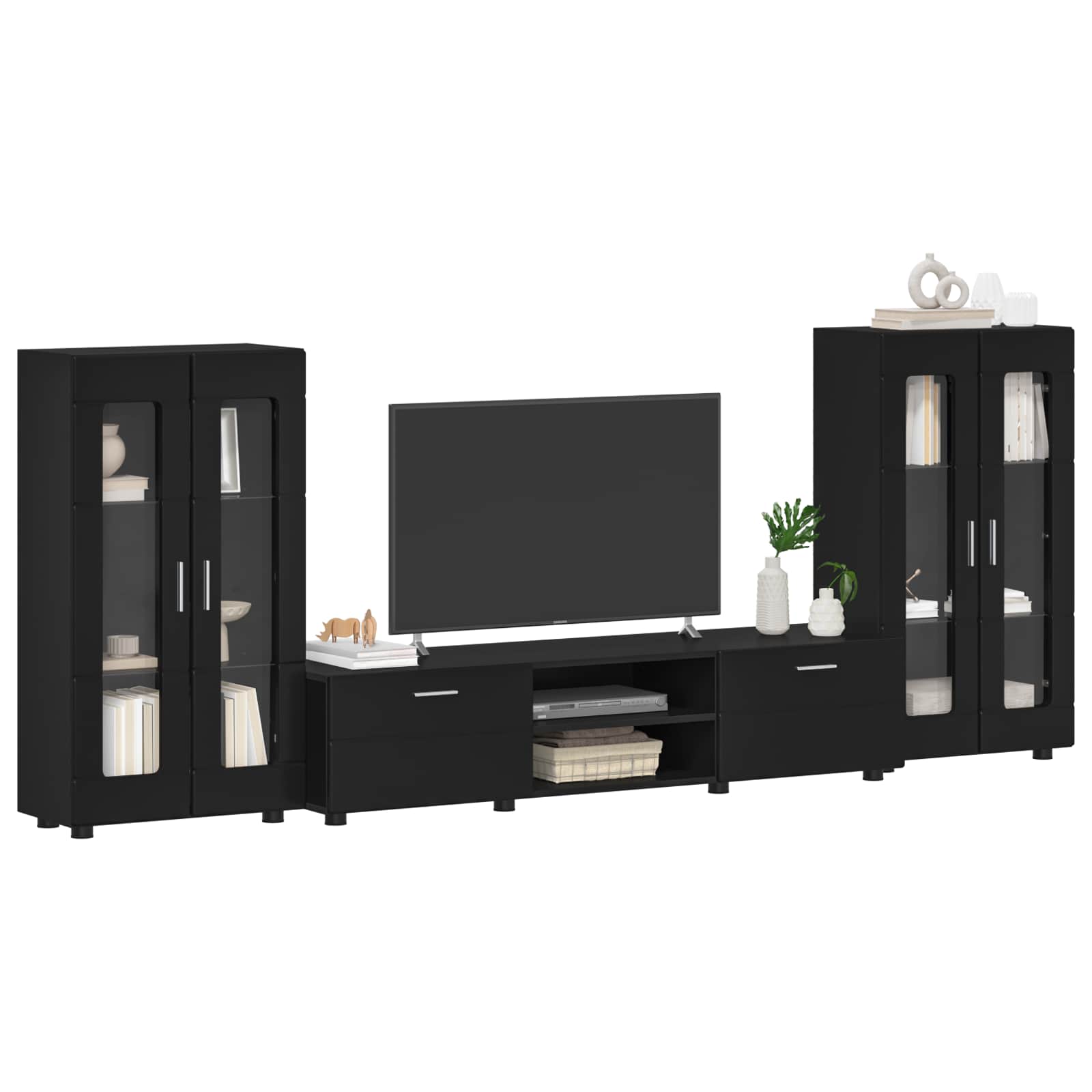 Ensemble meuble TV FLORIN 3 pcs Noir Bois d'ingénierie - XIOS