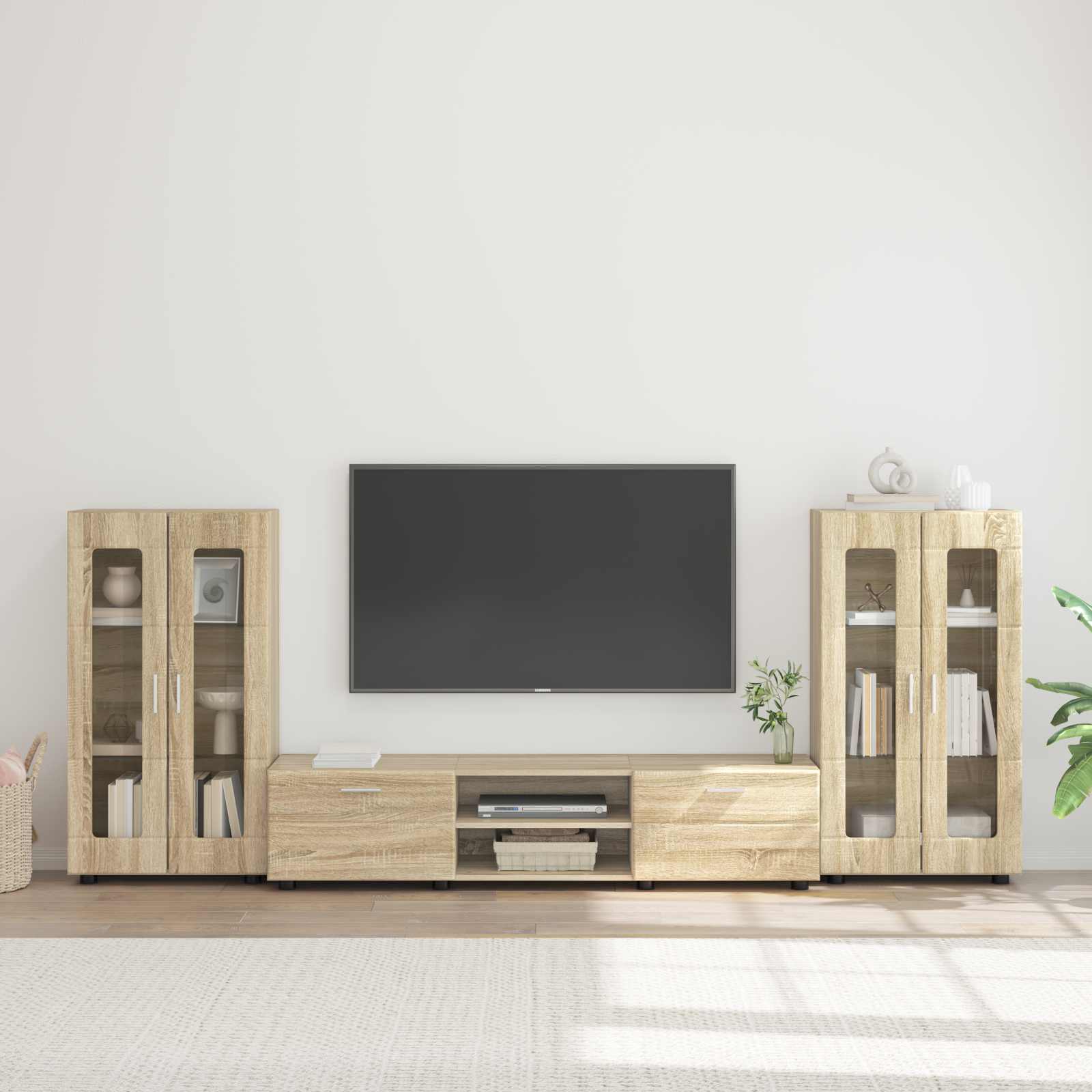 Ensemble meuble TV FLORIN 3 pcs Chêne Sonoma Bois d'ingénierie - XIOS