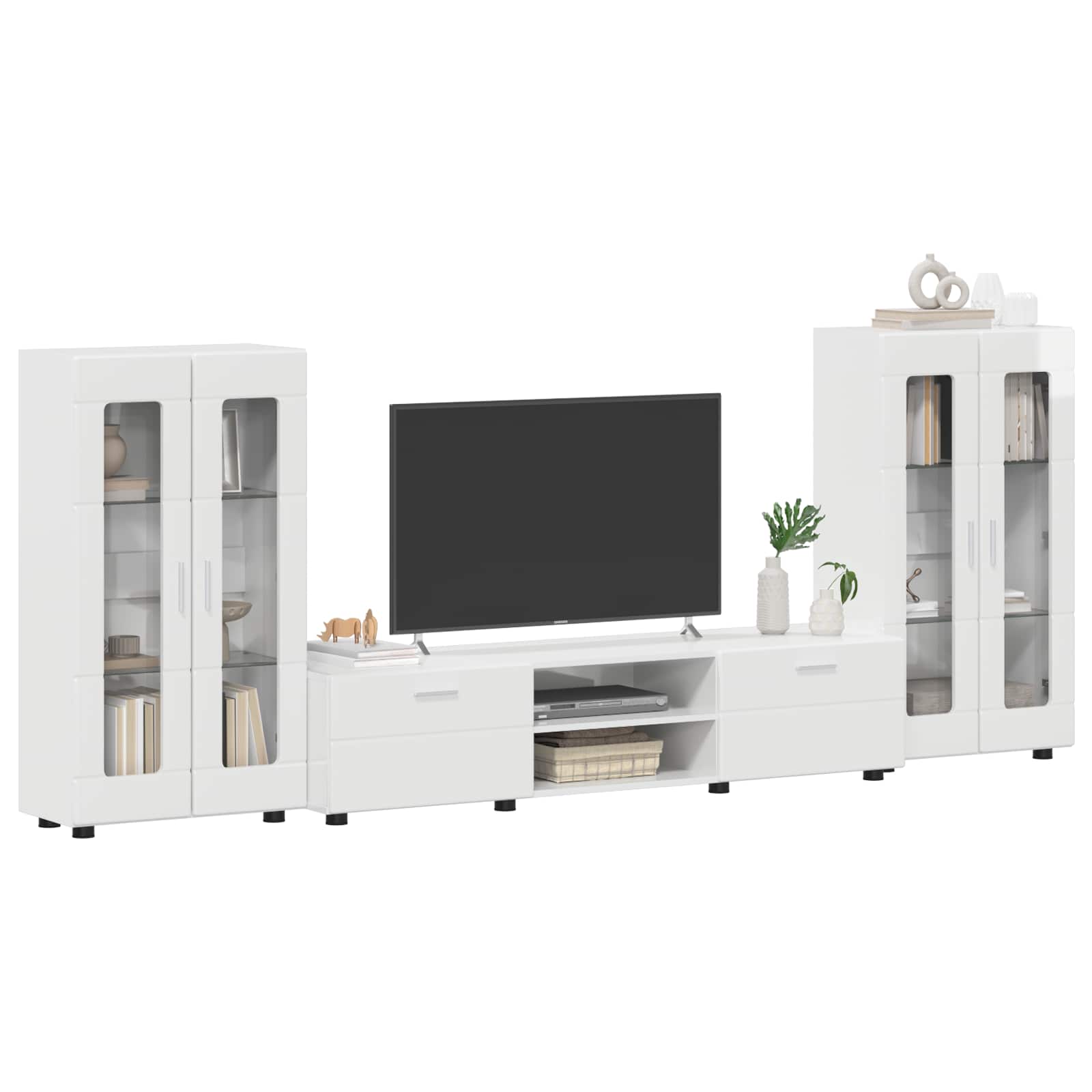 Ensemble meuble TV avec tiroir FLORIN 3 pcs Blanc brillant - XIOS