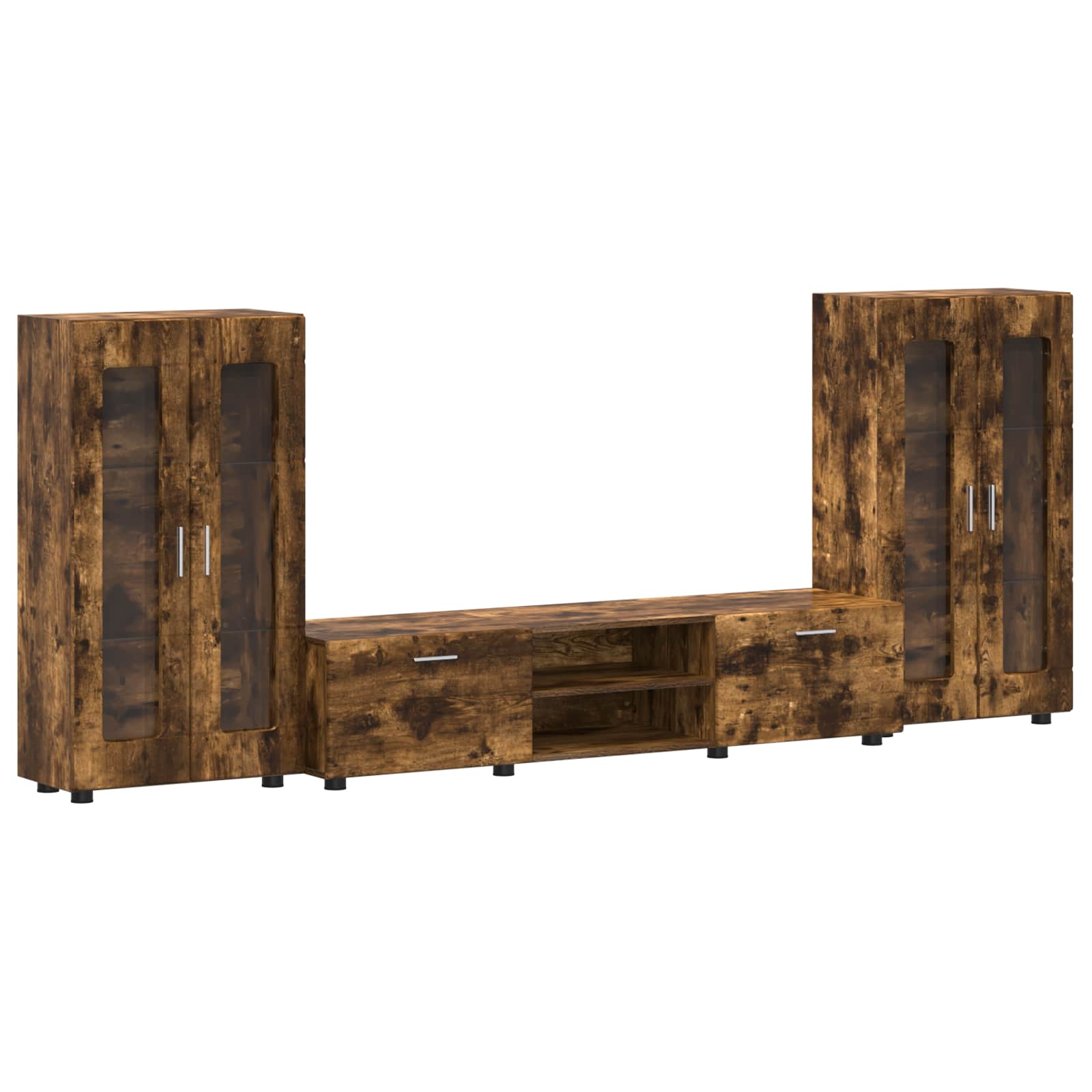 Ensemble meuble TV FLORIN 3 pcs Chêne fumé Bois d'ingénierie
