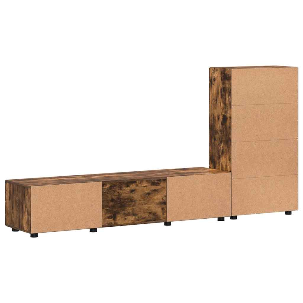 Ensemble meuble TV avec tiroir Chêne fumé Bois d'ingénierie - XIOS