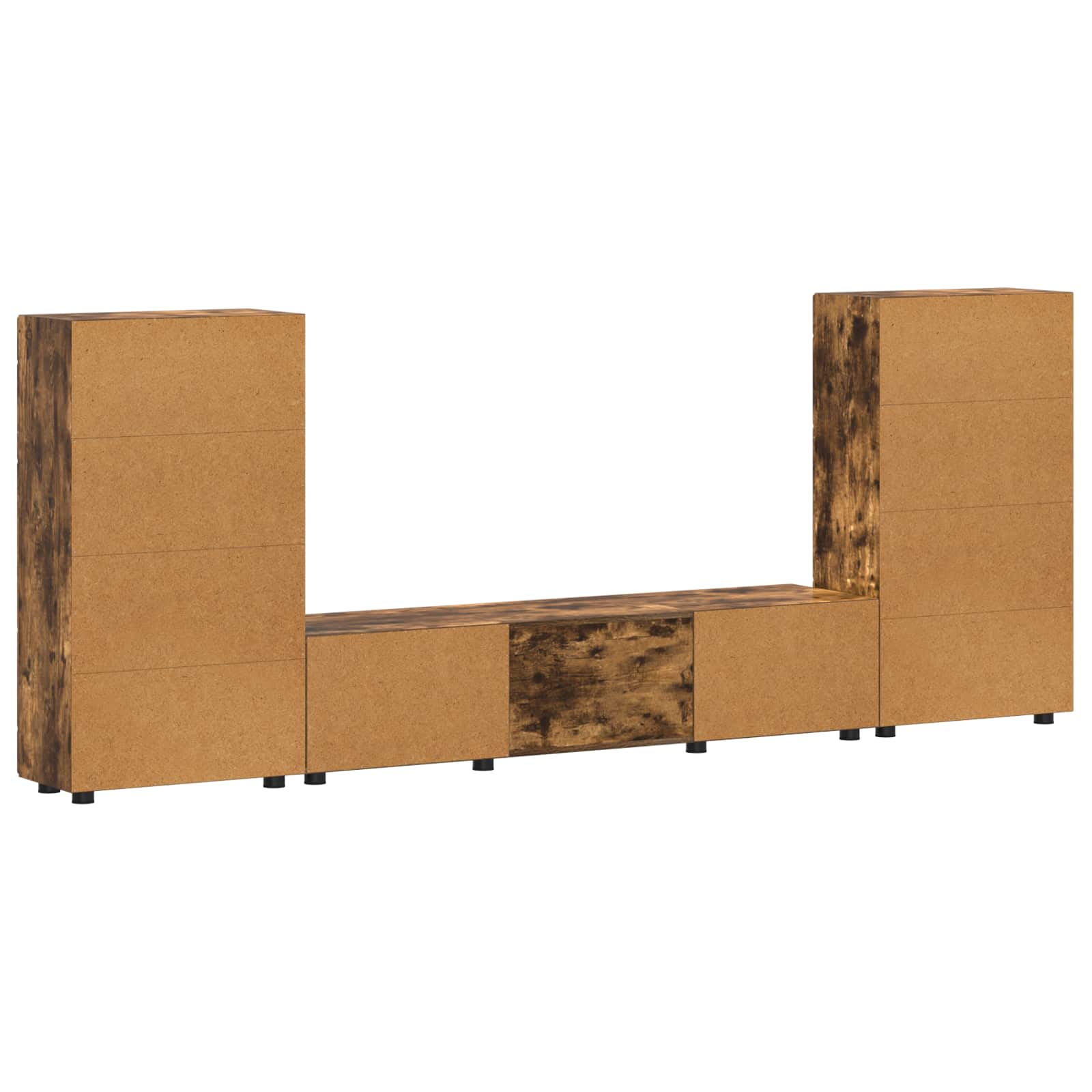 Ensemble meuble TV FLORIN 3 pcs Chêne fumé Bois d'ingénierie