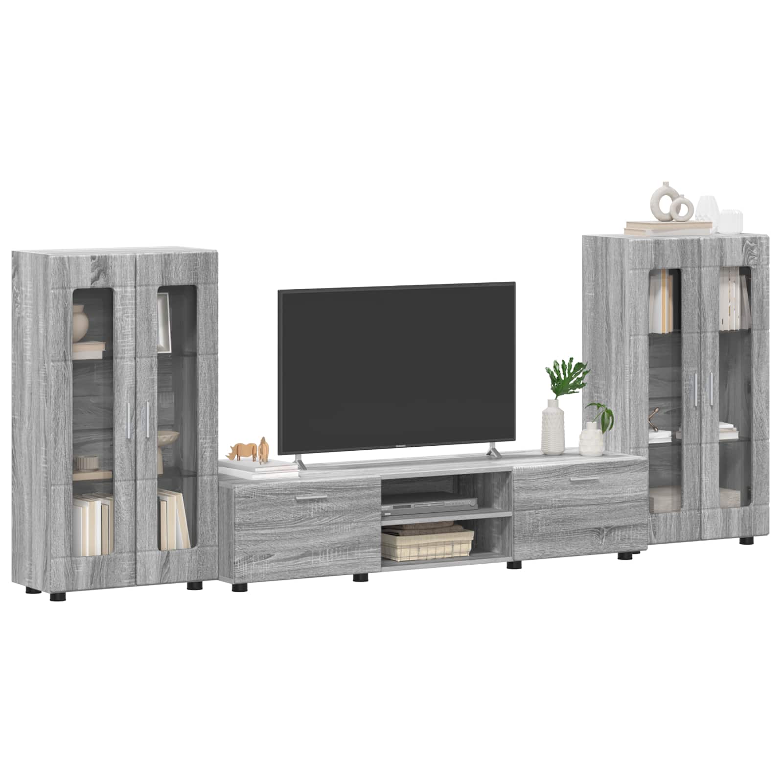 Ensemble meuble TV FLORIN 3 pcs Gris Sonoma Bois d'ingénierie