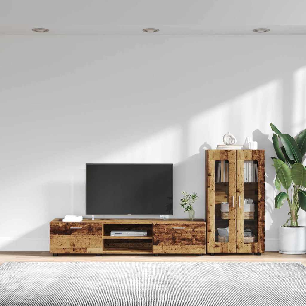 Ensemble meuble TV avec tiroir Bois ancien Bois d'ingénierie - XIOS