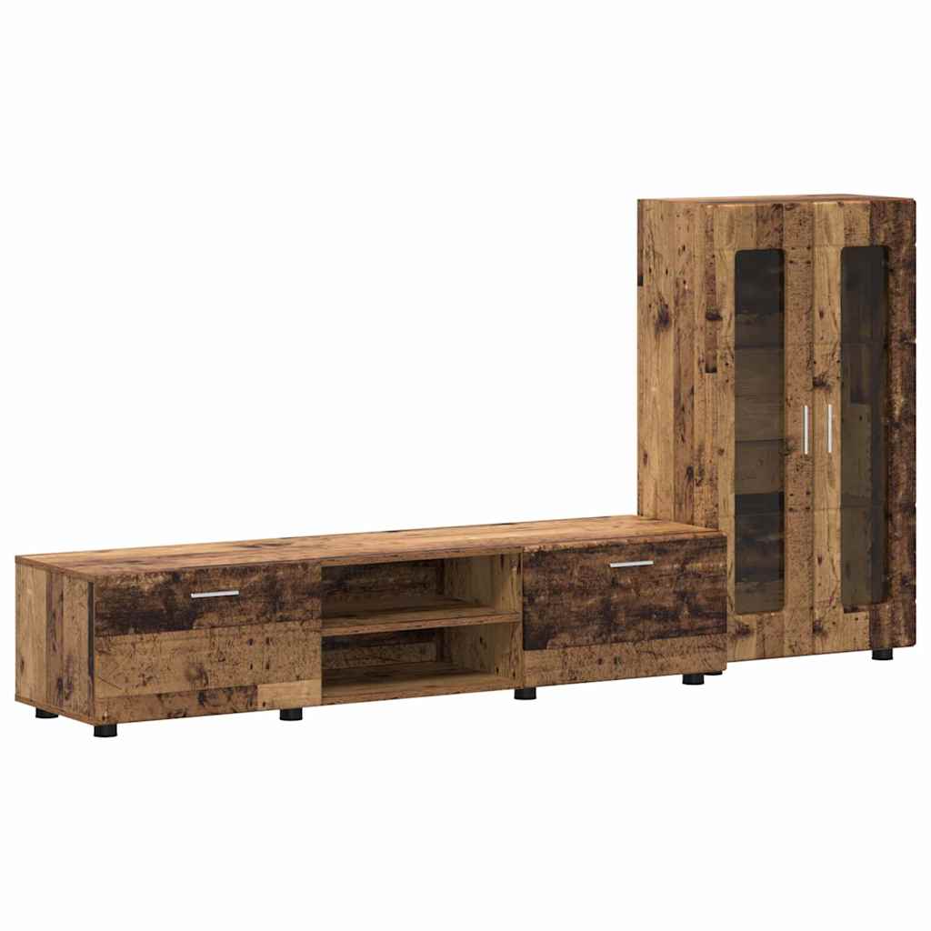 Ensemble meuble TV avec tiroir Bois ancien Bois d'ingénierie - XIOS