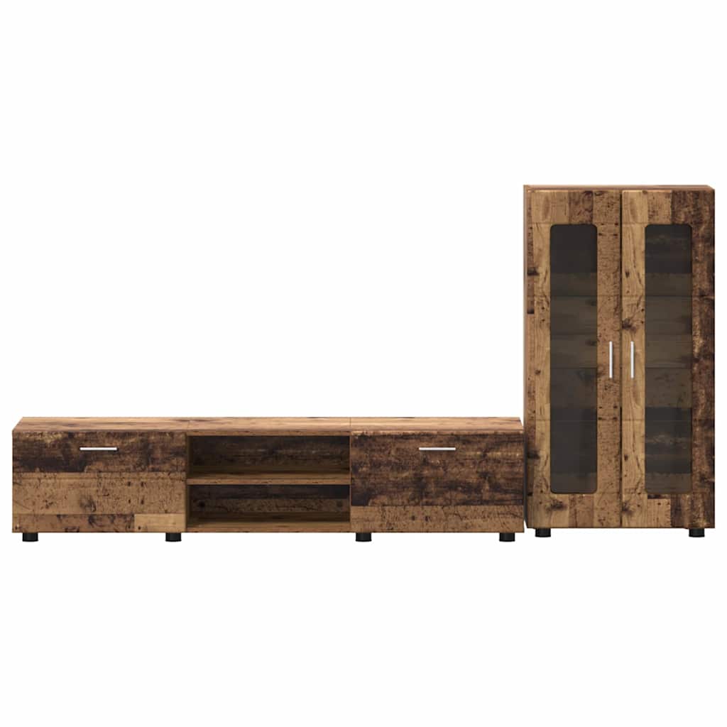 Ensemble meuble TV avec tiroir Bois ancien Bois d'ingénierie - XIOS