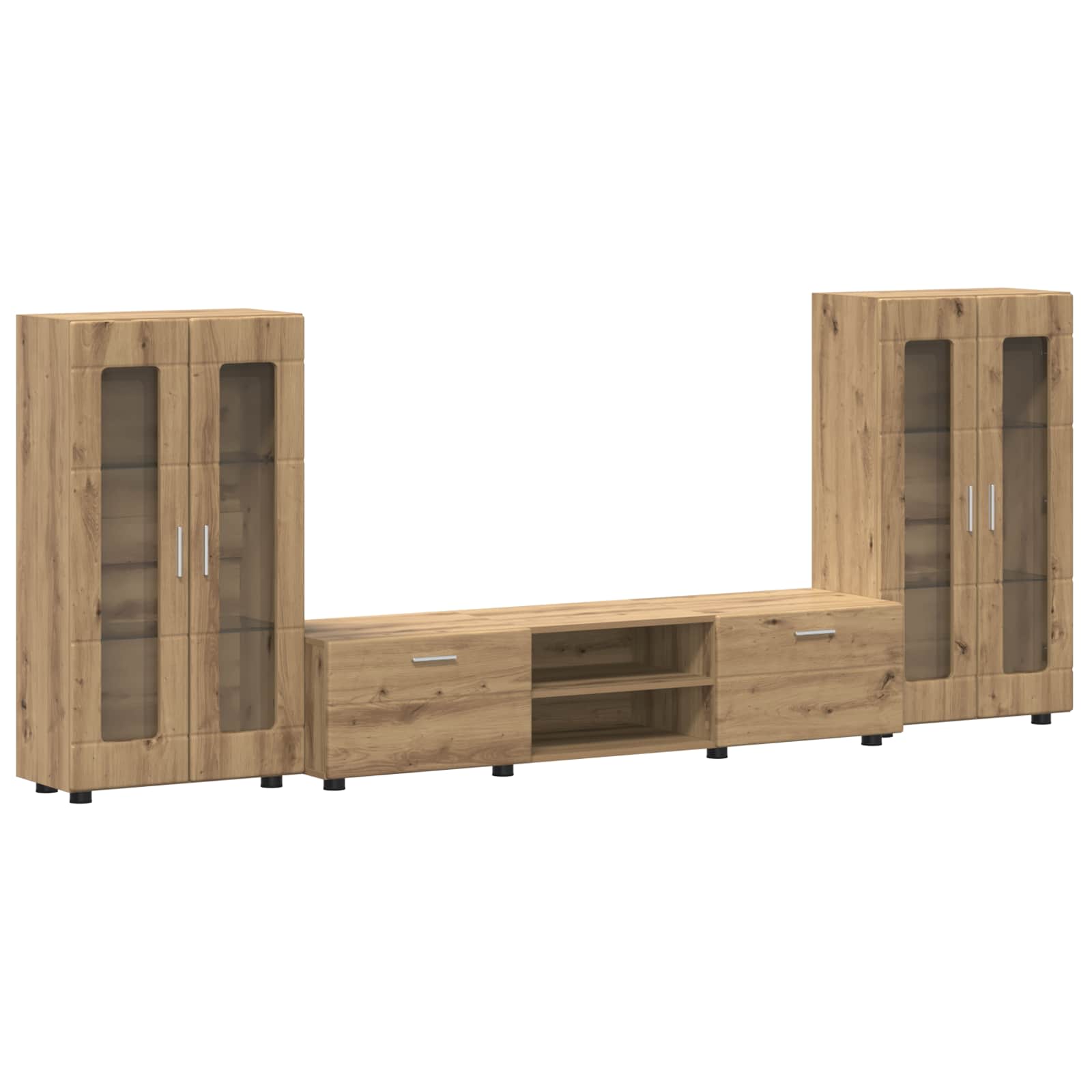 Ensemble meuble TV avec tiroir FLORIN 3 pcs Chêne artisanal - XIOS