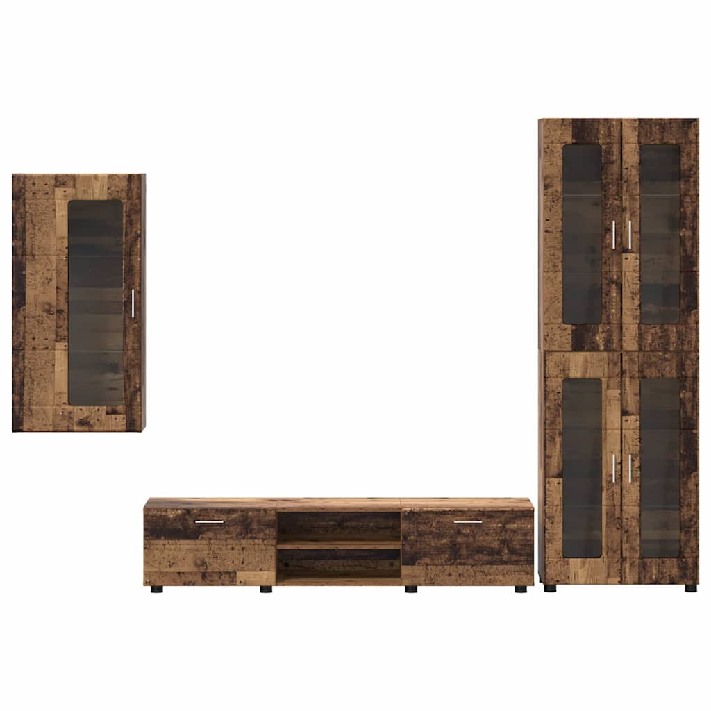 Ensemble meuble TV avec tiroir Bois ancien Bois d'ingénierie - XIOS