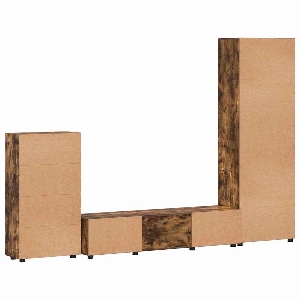 Ensemble meuble TV avec tiroir Chêne fumé Bois d'ingénierie - XIOS