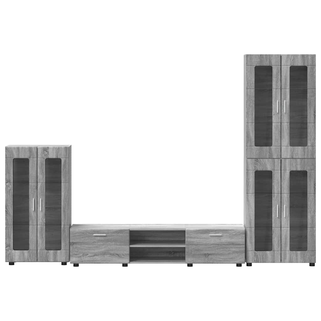 Ensemble meuble TV avec tiroir Gris Sonoma Bois d'ingénierie - XIOS
