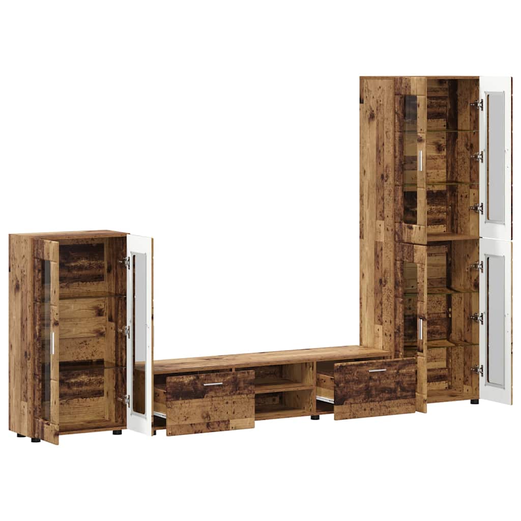 Ensemble meuble TV avec tiroir Bois ancien Bois d'ingénierie - XIOS