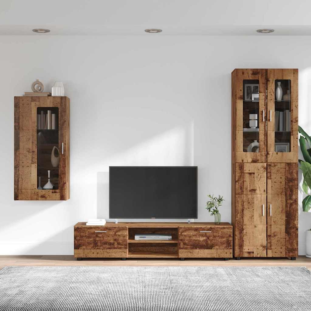 Ensemble meuble TV avec tiroir Bois ancien Bois d'ingénierie - XIOS