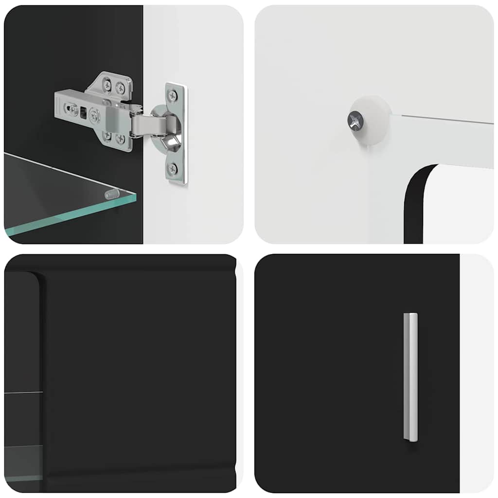 Ensemble meuble TV avec tiroir Noir Bois d'ingénierie - XIOS