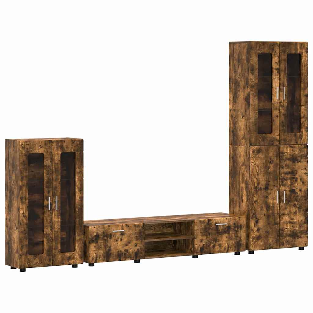 Ensemble meuble TV avec tiroir Chêne fumé Bois d'ingénierie - XIOS