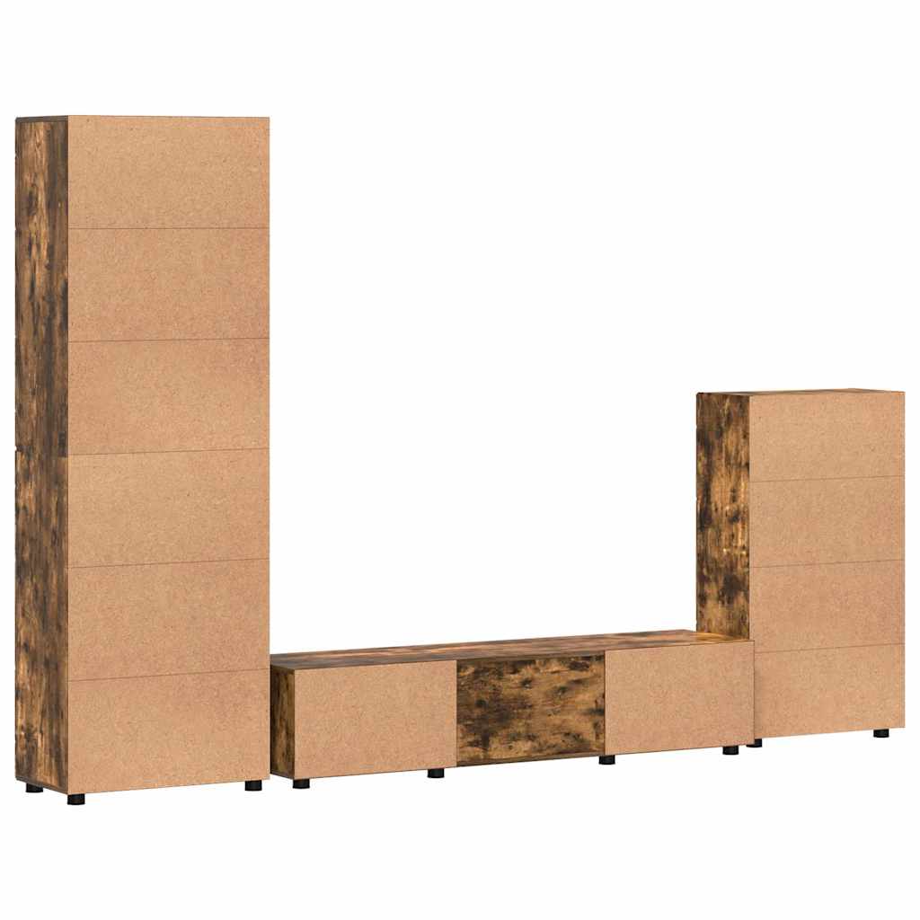 Ensemble meuble TV avec tiroir Chêne fumé Bois d'ingénierie - XIOS