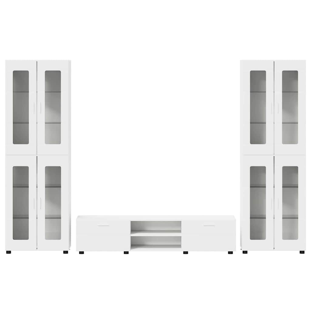 Ensemble meuble TV avec tiroir Blanc Bois d'ingénierie - XIOS