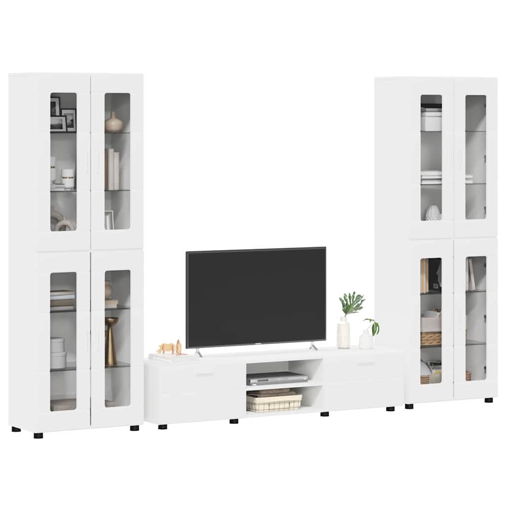 Ensemble meuble TV avec tiroir Blanc Bois d'ingénierie - XIOS