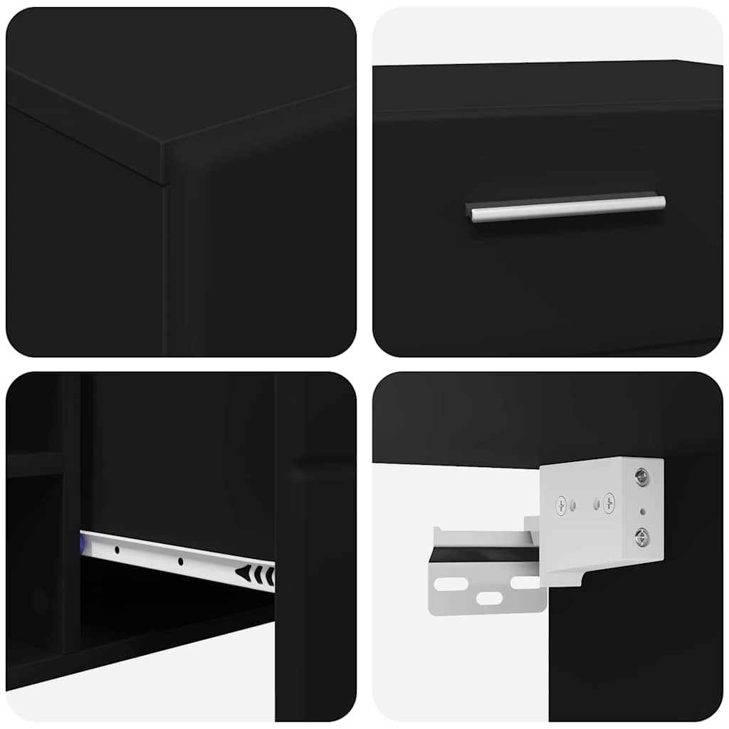 Ensemble meuble TV avec tiroir Noir Bois d'ingénierie - XIOS