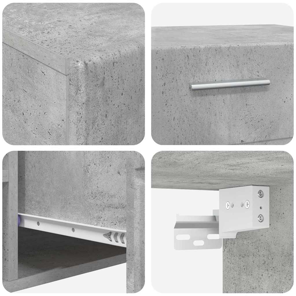 Ensemble meuble TV avec tiroir Gris béton Bois d'ingénierie - XIOS