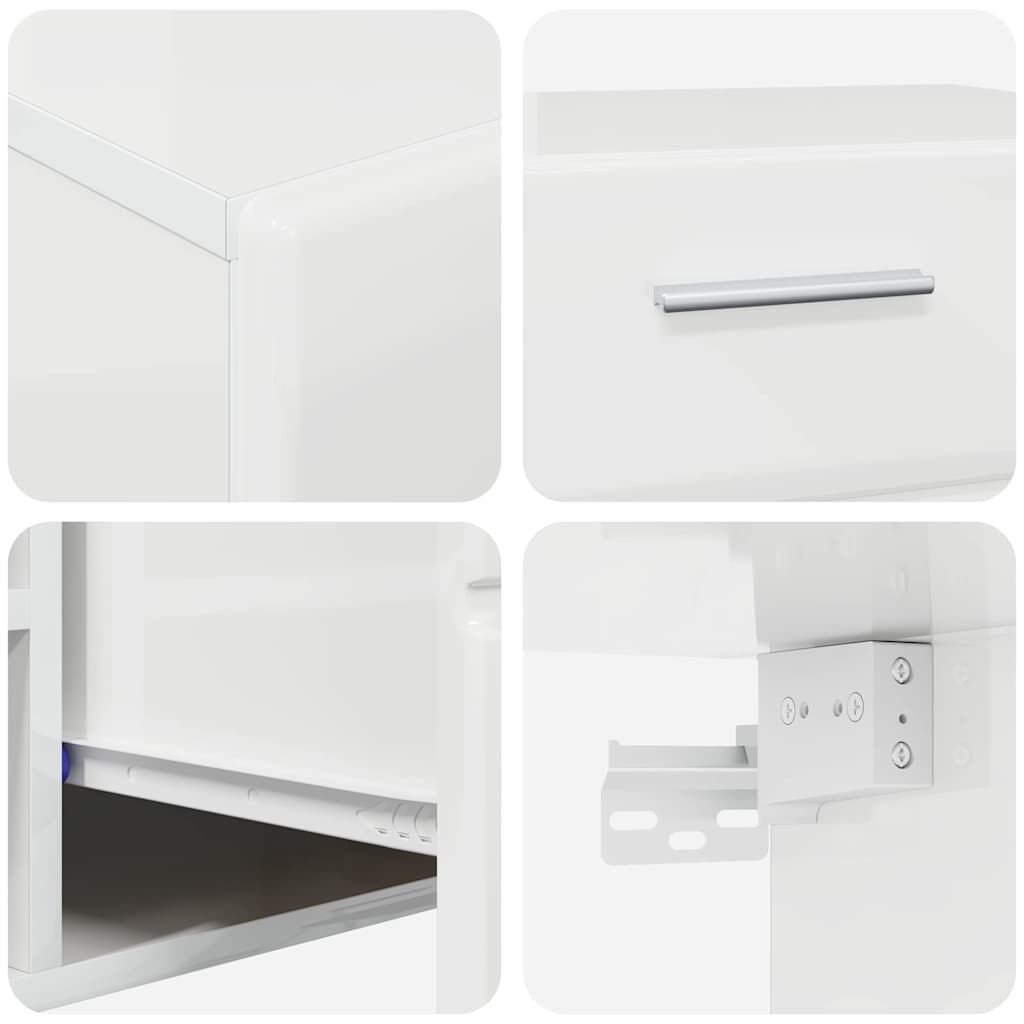 Ensemble meuble TV avec tiroir Blanc brillant Bois d'ingénierie - XIOS