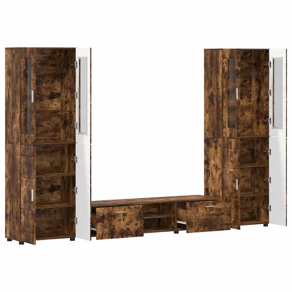 Ensemble meuble TV avec tiroir Chêne fumé Bois d'ingénierie - XIOS