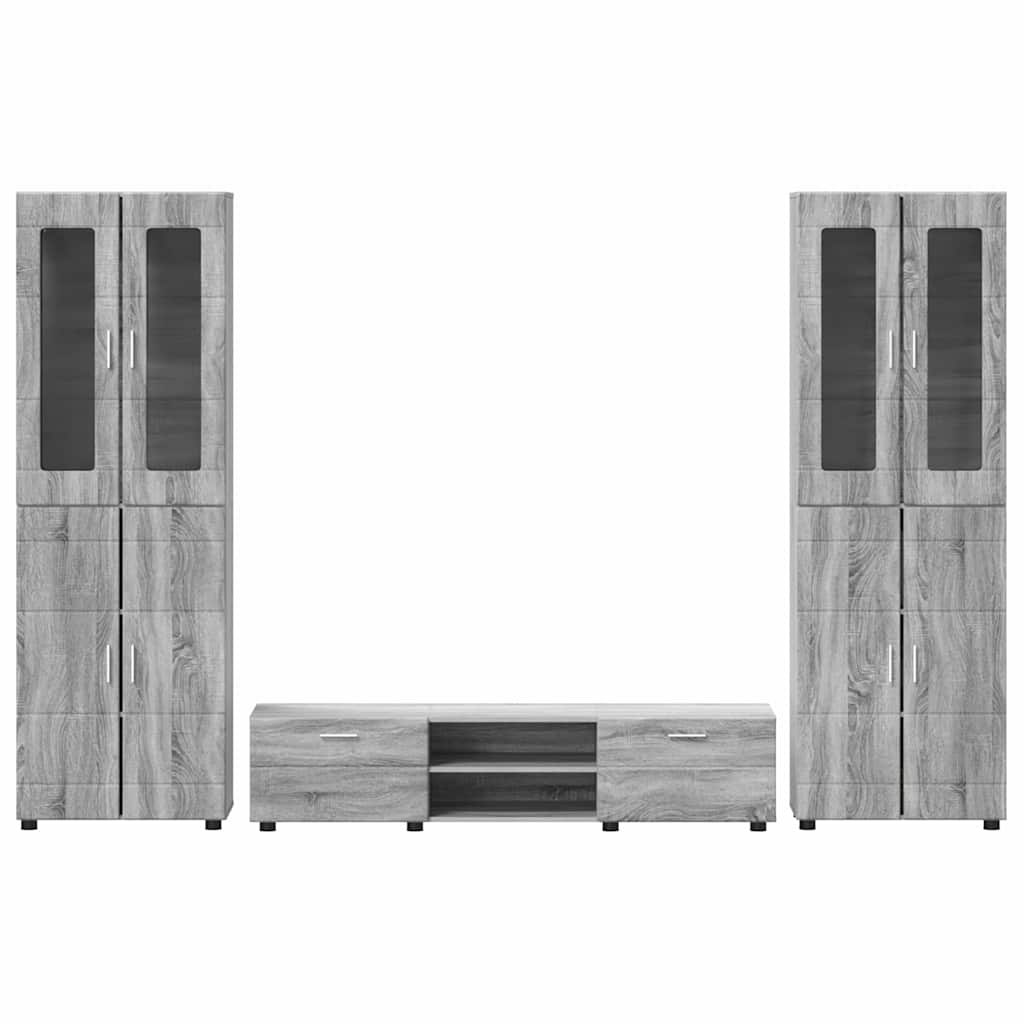 Ensemble meuble TV avec tiroir Gris Sonoma Bois d'ingénierie - XIOS