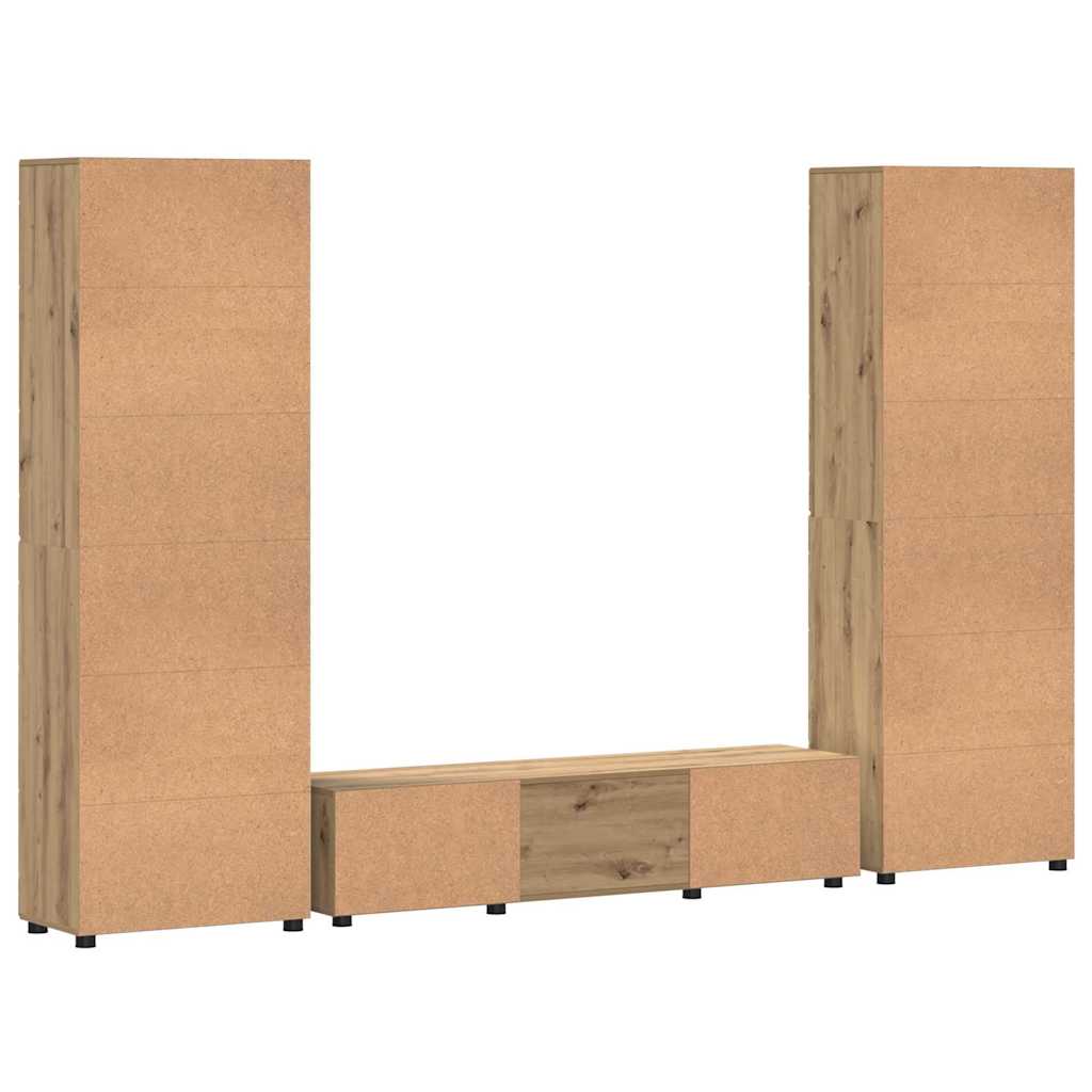 Ensemble meuble TV avec porte Chêne artisanal Bois d'ingénierie - XIOS