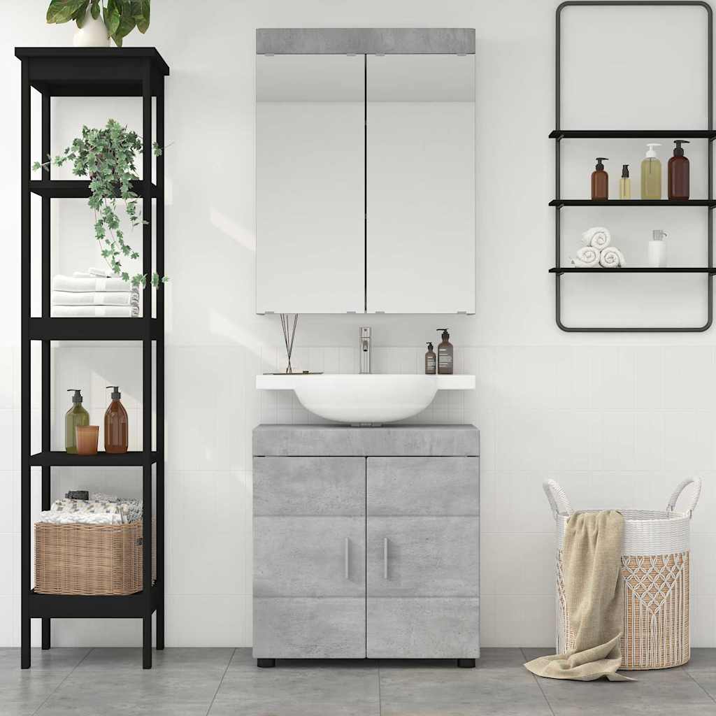 Ensemble de mobilier de salle de bain TULUM 2 pc Gris béton - XIOS