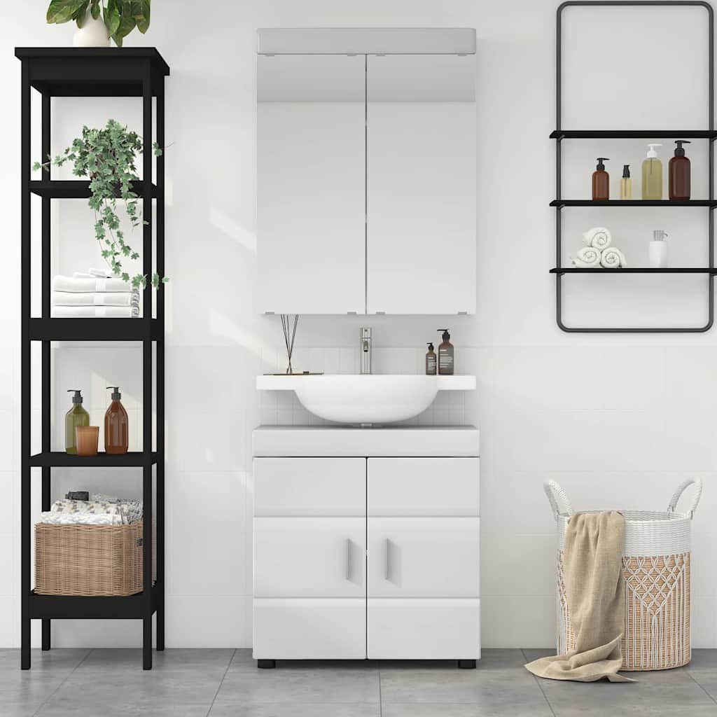 Ensemble de mobilier de salle de bain TULUM 2 pc Blanc brillant - XIOS
