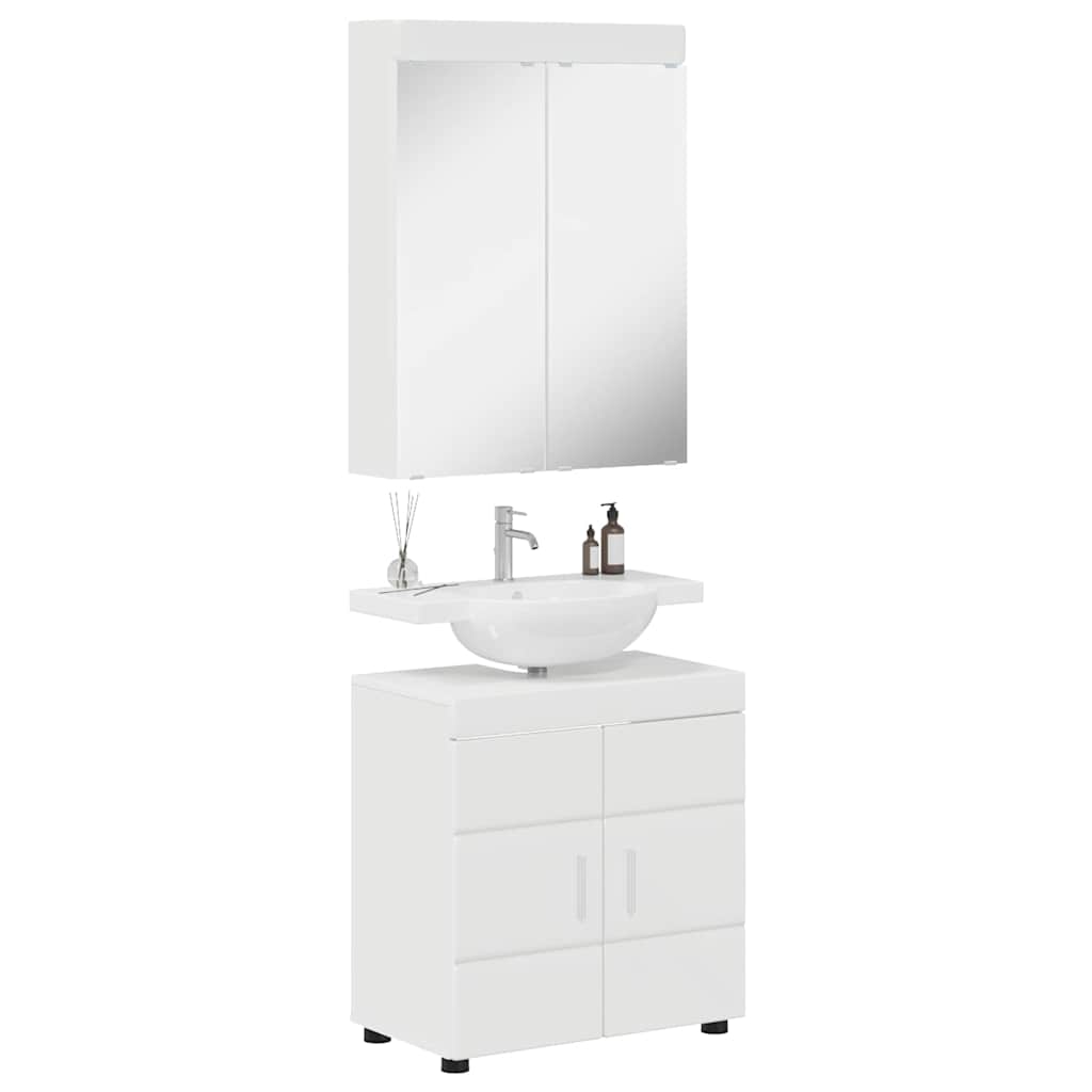 Ensemble de mobilier de salle de bain TULUM 2 pc Blanc brillant - XIOS