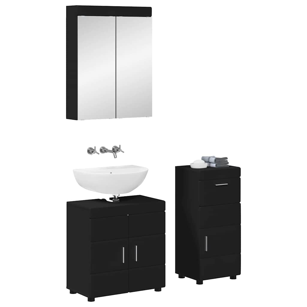 Ensemble de mobilier de salle de bain TULUM 3 pc Noir - XIOS