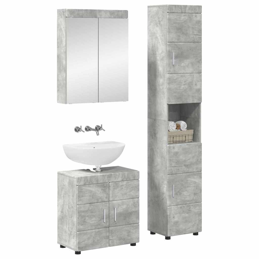 Ensemble de mobilier de salle de bain TULUM 3 pc Gris béton - XIOS