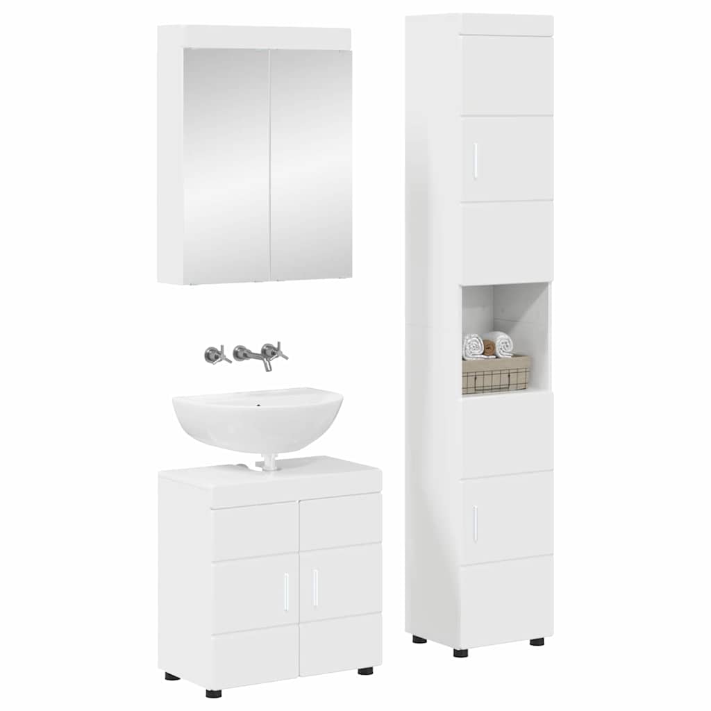 Ensemble de mobilier de salle de bain TULUM 3 pc Blanc brillant - XIOS