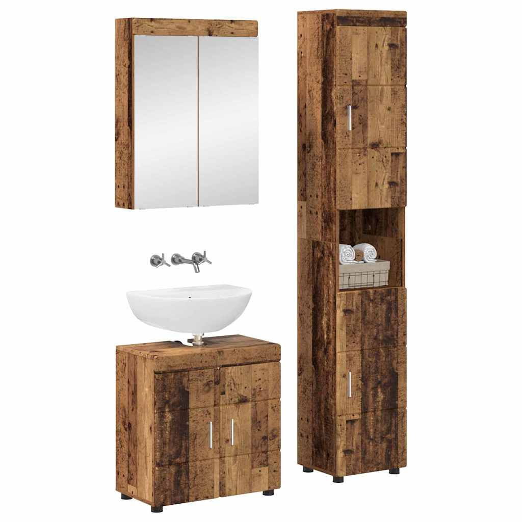 Ensemble de mobilier de salle de bain TULUM 3 pc Bois ancien - XIOS