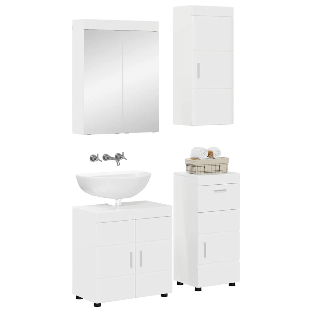 Ensemble de mobilier de salle de bain TULUM 4 pc Blanc brillant - XIOS