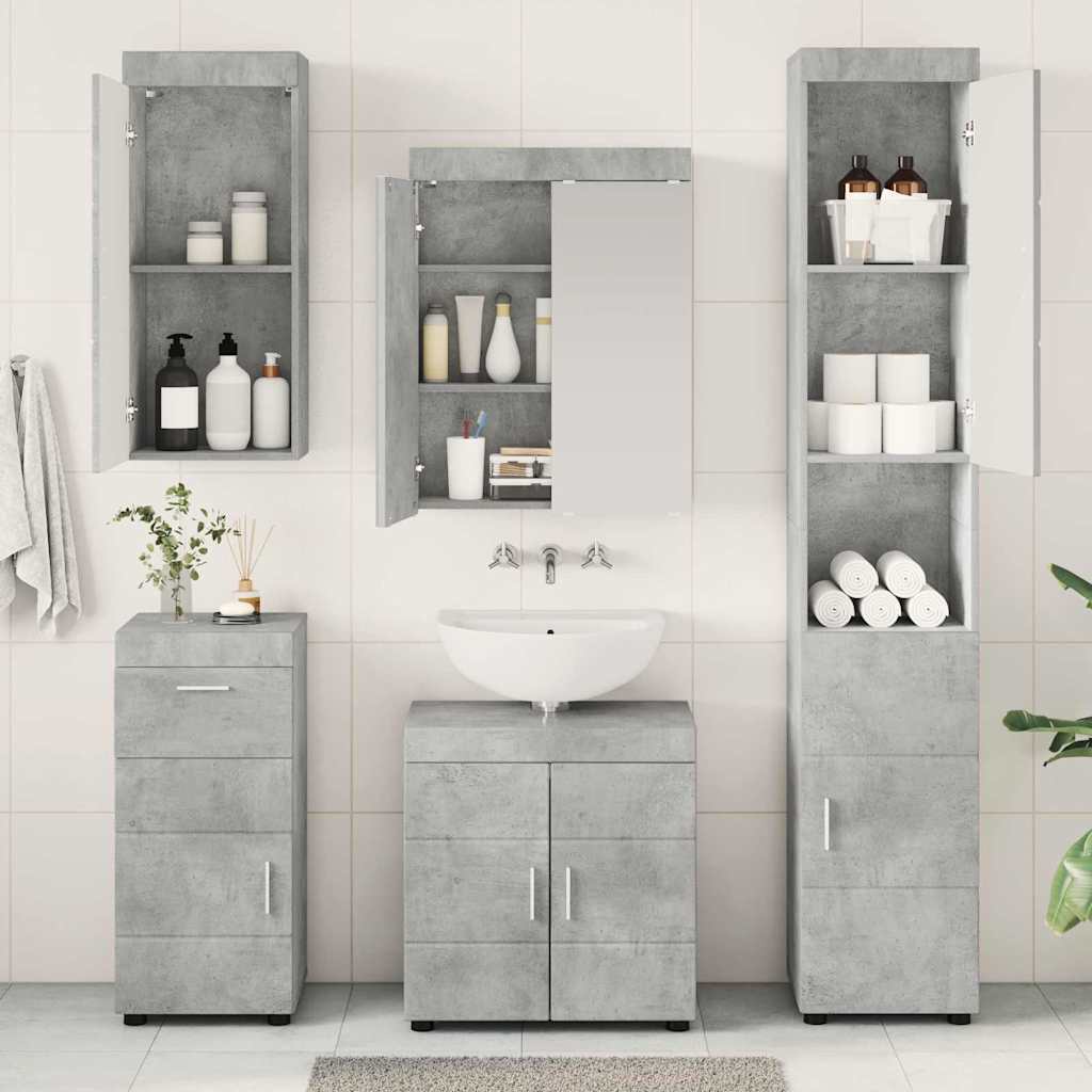 Ensemble de mobilier de salle de bain TULUM 5 pc Gris béton - XIOS