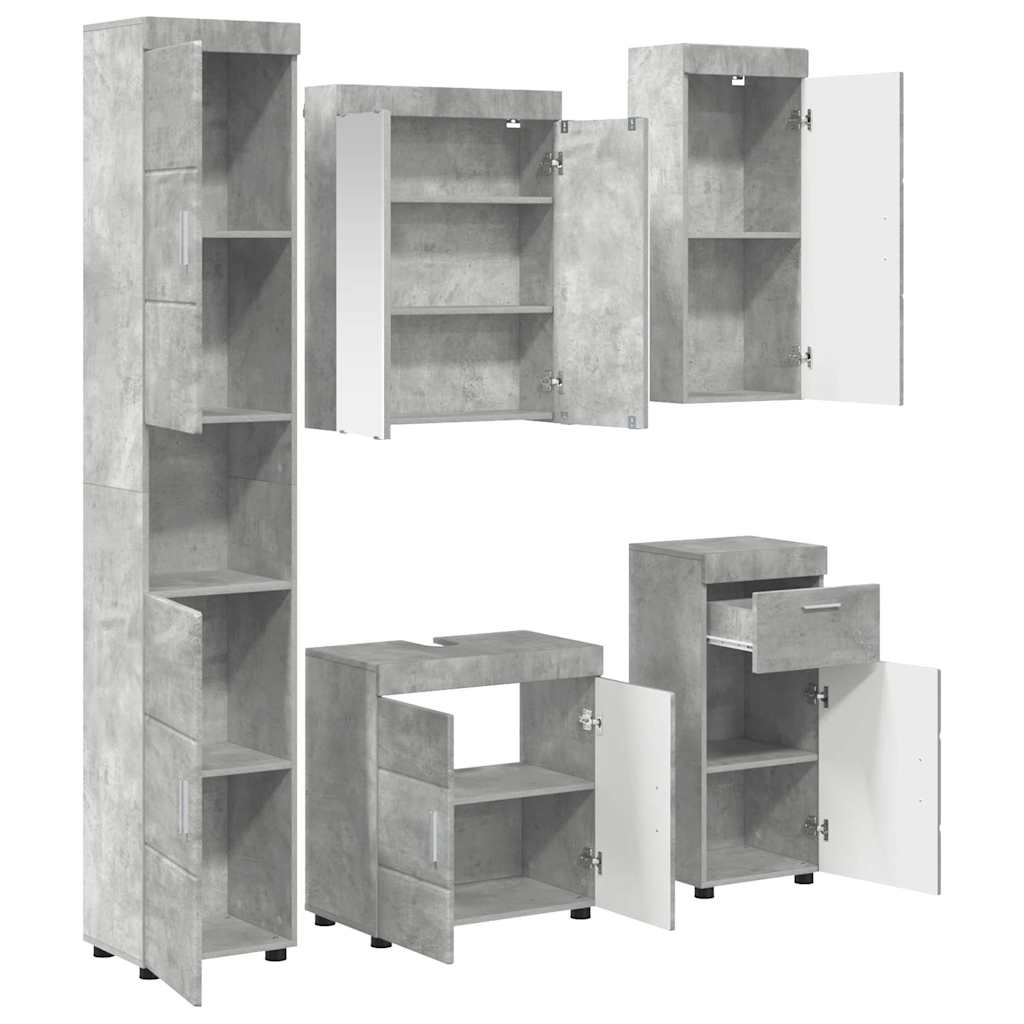 Ensemble de mobilier de salle de bain TULUM 5 pc Gris béton - XIOS