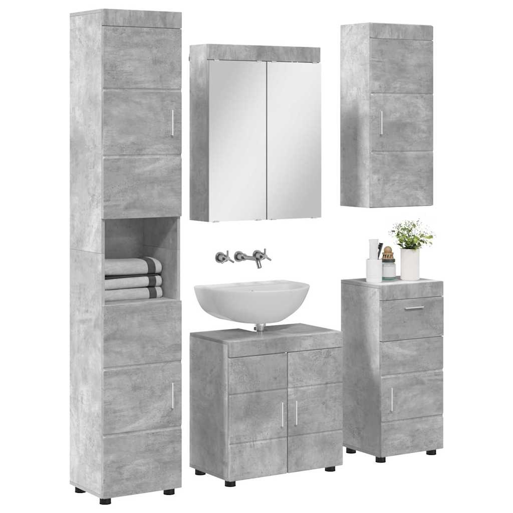 Ensemble de mobilier de salle de bain TULUM 5 pc Gris béton - XIOS