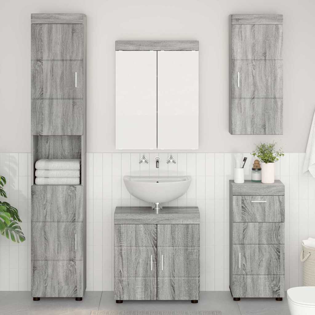 Ensemble de mobilier de salle de bain TULUM 5 pc Gris Sonoma - XIOS