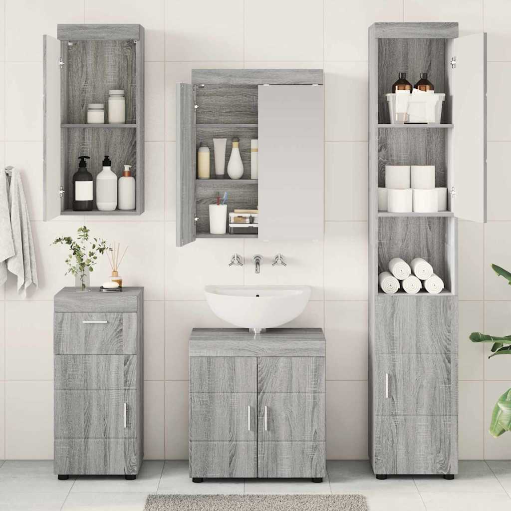 Ensemble de mobilier de salle de bain TULUM 5 pc Gris Sonoma - XIOS