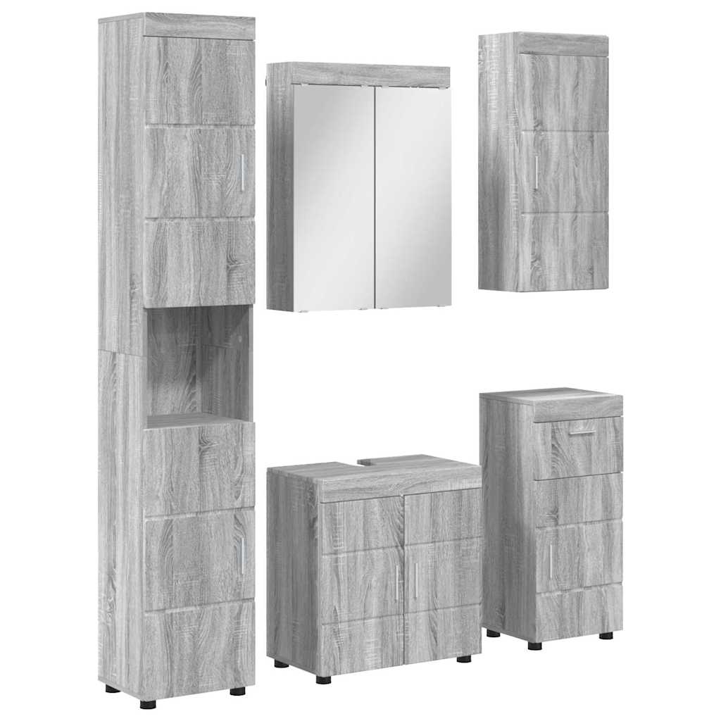 Ensemble de mobilier de salle de bain TULUM 5 pc Gris Sonoma - XIOS