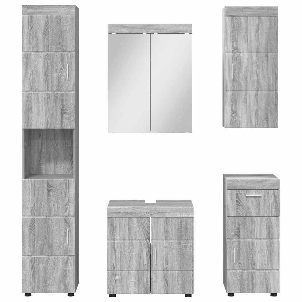 Ensemble de mobilier de salle de bain TULUM 5 pc Gris Sonoma - XIOS