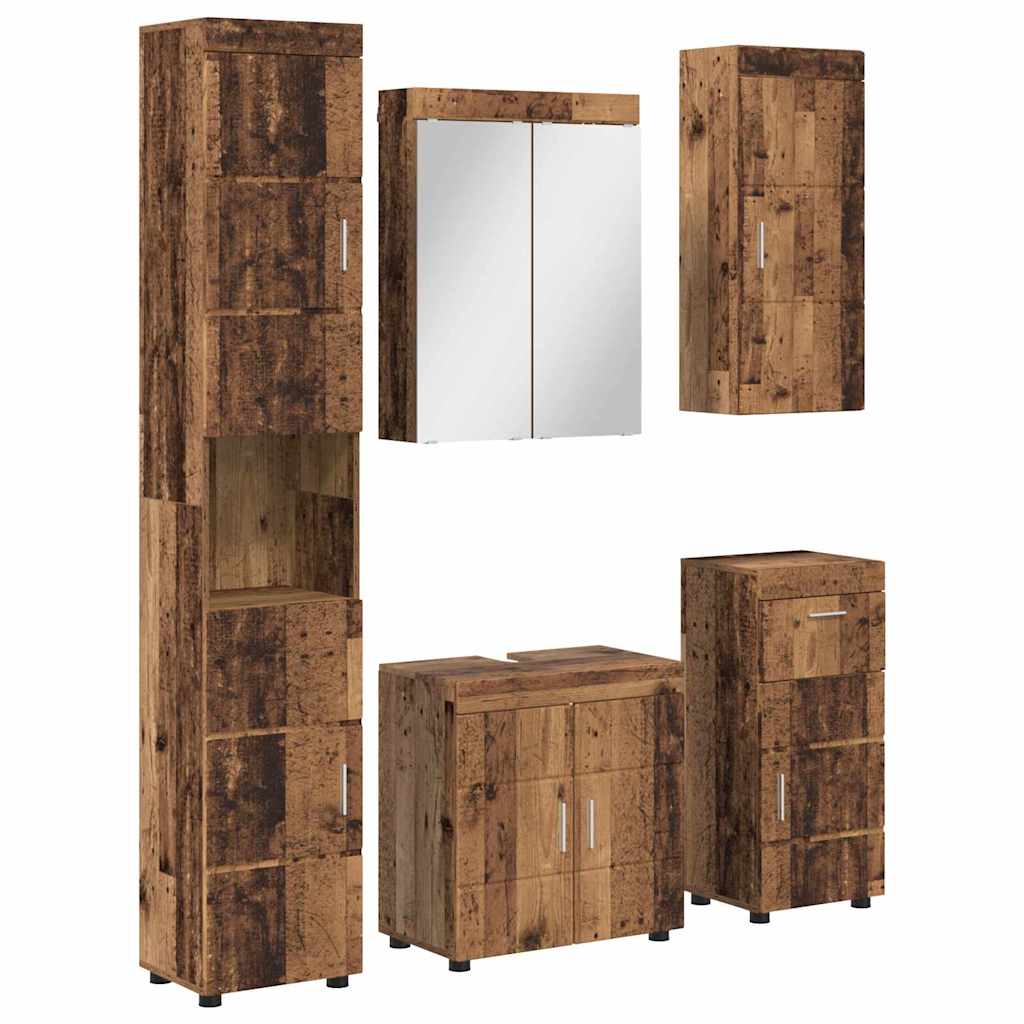 Ensemble de mobilier de salle de bain TULUM 5 pc Bois ancien - XIOS