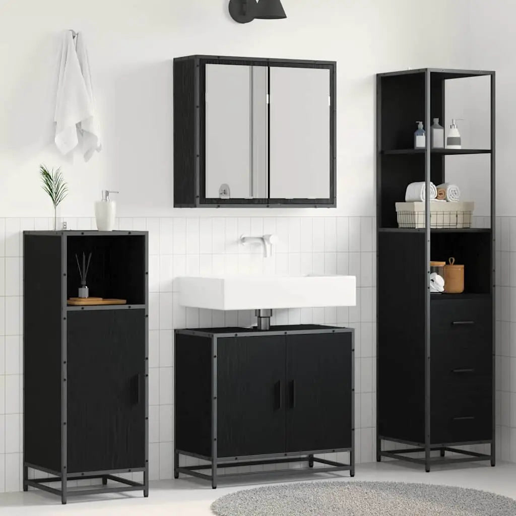 Ensemble de mobilier de salle de bain 3 pièces Chêne noir - XIOS