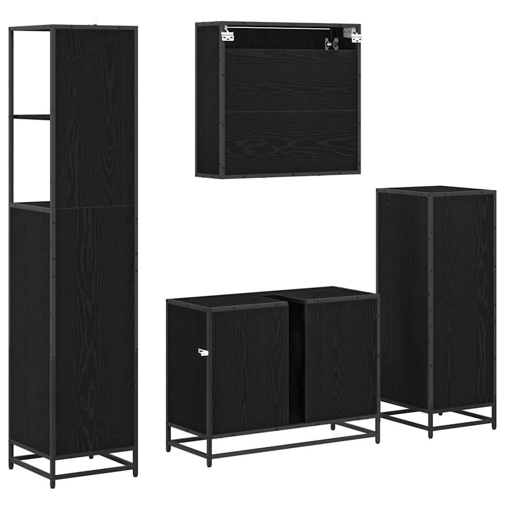 Ensemble de mobilier de salle de bain 4 pc Chêne noir